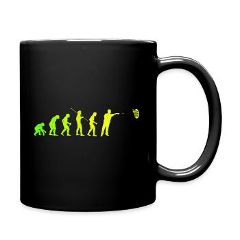 Darts Evolution Dartspieler Darten Dart Geschenk - Tasse einfarbig - Schwarz - Rechts
