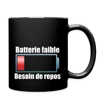 Citation batterie faible. Téléchargement énergie - Mug uni - noir - Droite