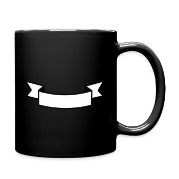 White Ribbon Banner - Full Colour Mug - black - Right