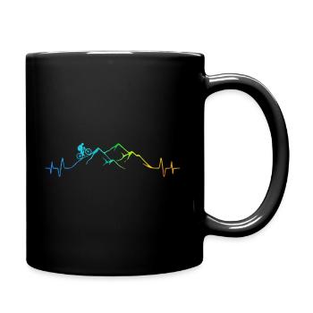 Mountainbiker - Berg - Colorful - MTB - Heartbeat - Tasse einfarbig - Schwarz - Rechts