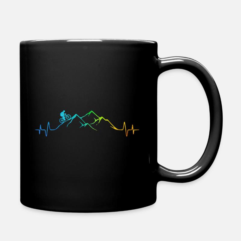 Mountainbiker - Berg - Colorful - MTB - Heartbeat - Tasse einfarbig - Schwarz