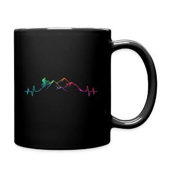 Mountainbiker auf dem Berg - MTB - Tasse einfarbig - Schwarz - Rechts