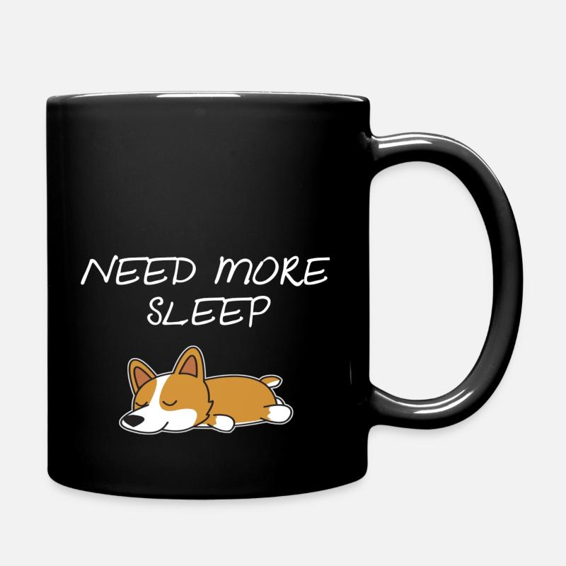 Corgi Schlafshirt Pyjama Need More Sleep Nachthemd - Tasse einfarbig - Schwarz