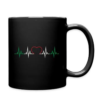 Battement de coeur Italie - Mug uni - noir - Droite
