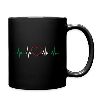 Battement de coeur Italie - Mug uni - noir - Droite
