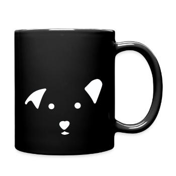 Mignon imprimé visage de chien blanc pour les amoureux des chiens - Mug uni - noir - Droite
