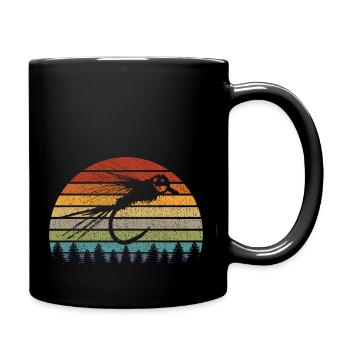Fliegenfischer Angler Geschenk Nymphe Köder Angeln - Tasse einfarbig - Schwarz - Rechts