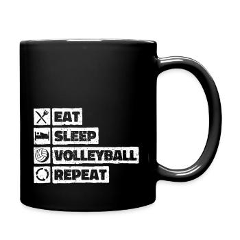 Manger Dormir Volleyball Répéter Sports Club Rétro - Mug uni - noir - Droite
