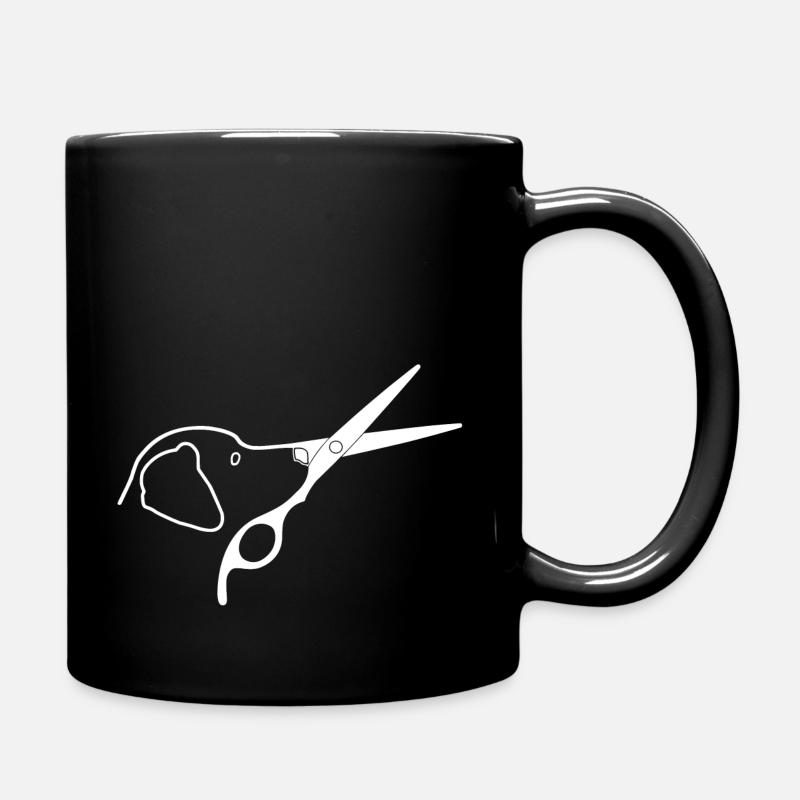 Logo Groomer Hundefriseur Weiss - Tasse einfarbig - Schwarz
