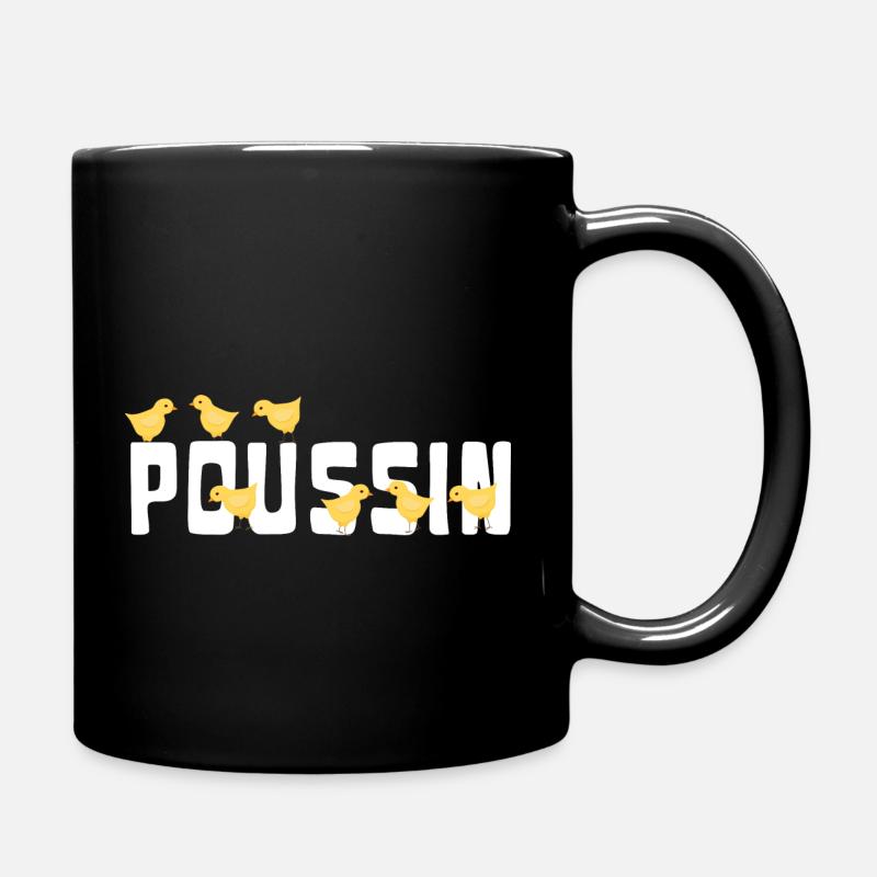 Poussin avec des poussins - Mug uni - noir