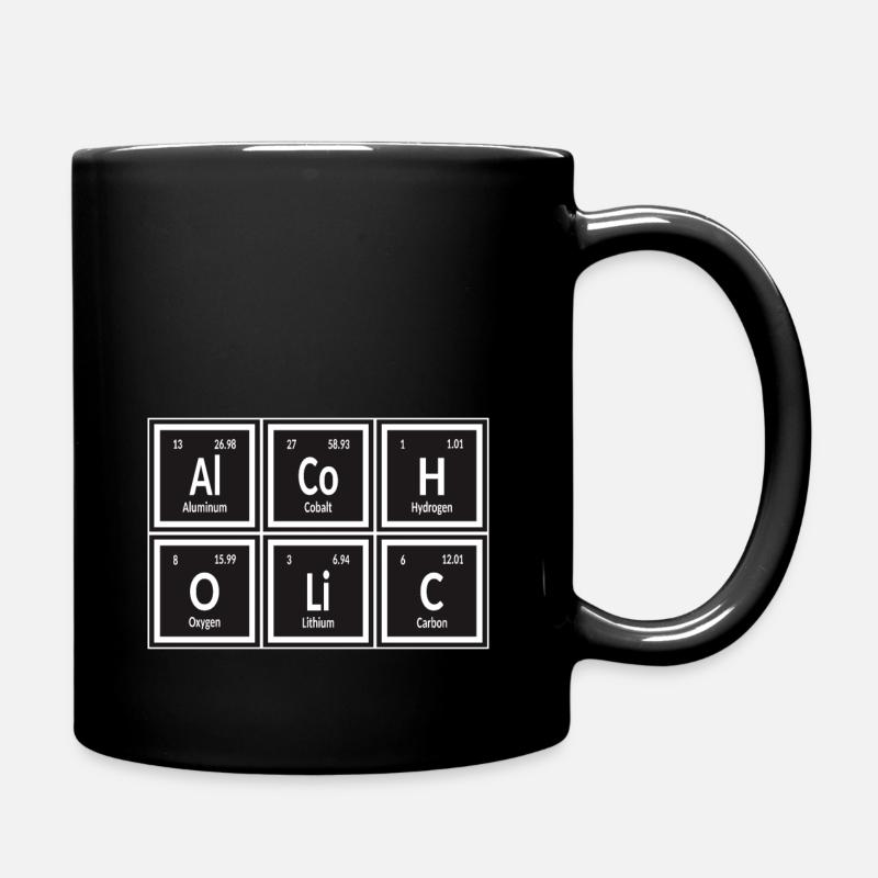 | alcoolique Tableau périodique des éléments - Mug uni - noir