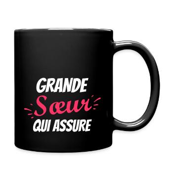 grande sœur qui assure / grande sœur d'amour - Mug uni - noir - Droite