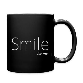 Smile for me, Lächeln, Smart, Schönheit, Charme - Tasse einfarbig - Schwarz - Rechts