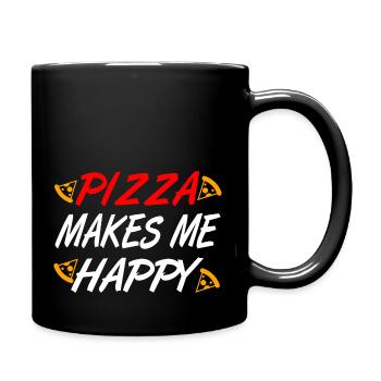 Pizza - Tasse einfarbig - Schwarz - Rechts