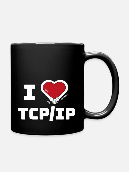I love TCP/IP - Tribut an TCP IP & DARPA - Tasse einfarbig - Schwarz