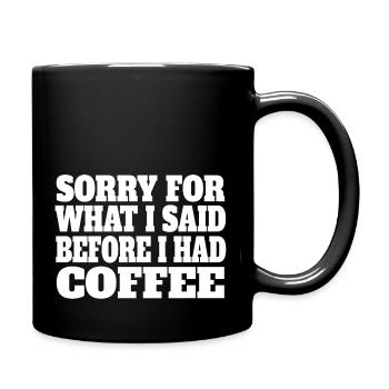 Coffee Cup Caffeine Gift Coffee Bean Drink - Mug uni - noir - Droite