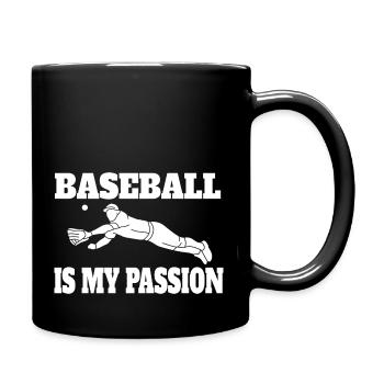 Baseball Baseballspiel Baseballliebhaber Geschenk - Tasse einfarbig - Schwarz - Rechts
