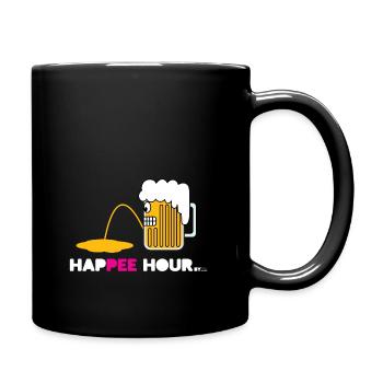 Happee hour beer white - Mug uni - noir - Droite