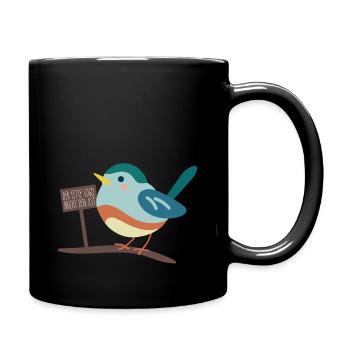 Dicker Vogel - Tasse einfarbig - Schwarz - Rechts