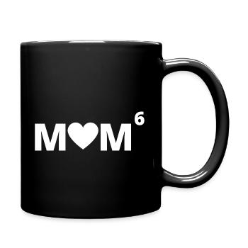 Mom, Mothers Day Gift For Mom, Mom of Six, Mom of - Full Colour Mug - black - Right