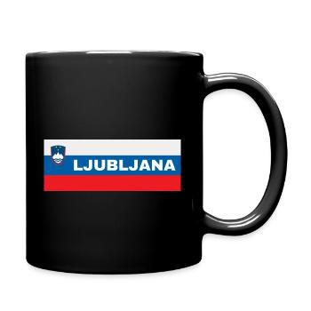 Ljubljana Stadt in slowenischer Flagge - Tasse einfarbig - Schwarz - Rechts