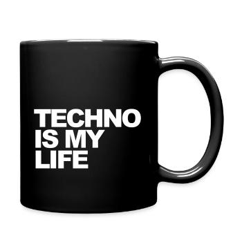 techno is my life gift - Full Colour Mug - black - Right