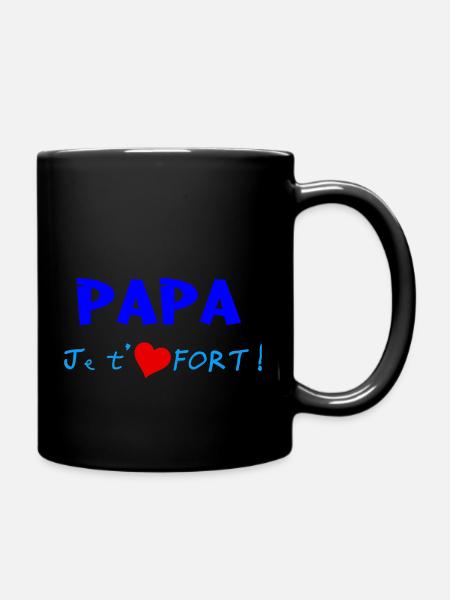 PAPA je t aime fort cadeau fête des pères - Mug uni - noir