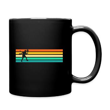 Retro Tennis Padelspieler Padel - Tasse einfarbig - Schwarz - Rechts