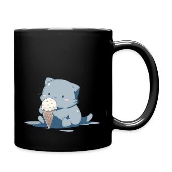 Ice cream kitty - Tasse einfarbig - Schwarz - Rechts
