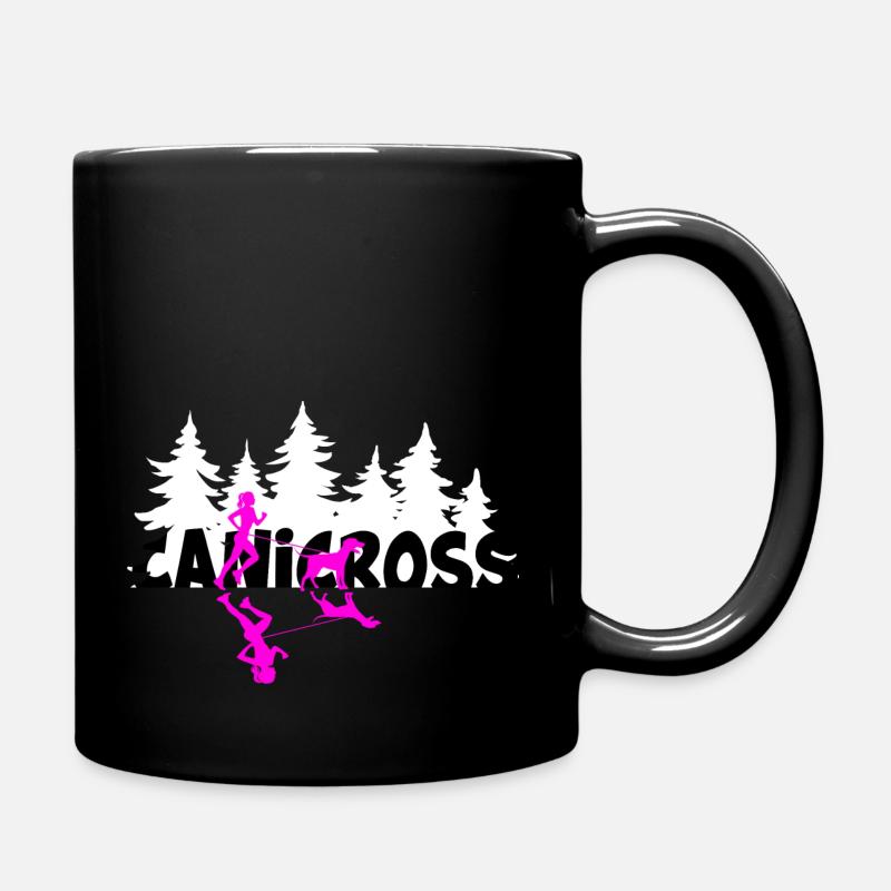 Canicross canicross-girl courant avec chien Dogrun - Mug uni - noir
