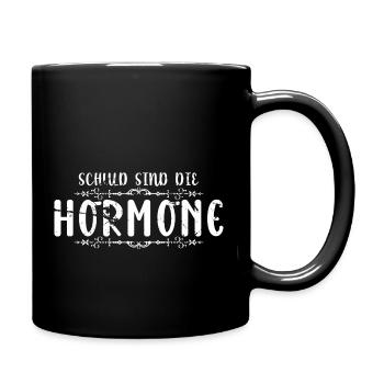 Schuld sind die Hormone - Lustiger Spruch - Tasse einfarbig - Schwarz - Rechts
