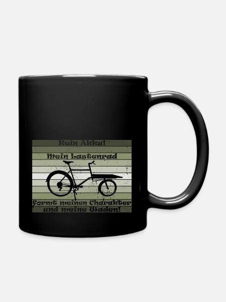 Lastenrad, Cargobike, Lastenesel "kein akku" - Tasse einfarbig - Schwarz