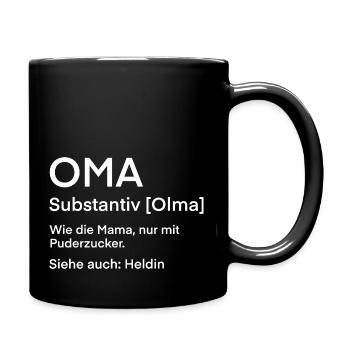 Oma Definition Geschenkidee - Tasse einfarbig - Schwarz - Rechts