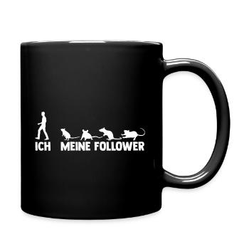 Ich und meine Follower Maus - Tasse einfarbig - Schwarz - Rechts