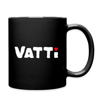Vater Vatertag Geschenk mit Herz - Tasse einfarbig - Schwarz - Rechts
