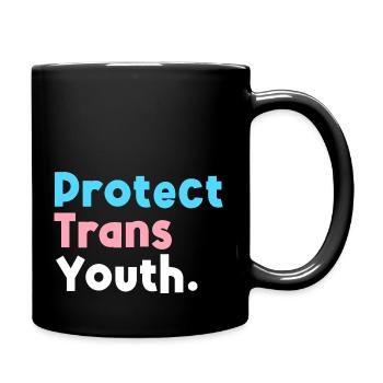 Protect Trans Youth Transgender LGBT Pride - Full Colour Mug - black - Right