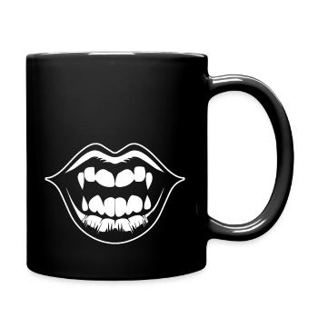Lips, mouth, kissing lips - Full Colour Mug - black - Right
