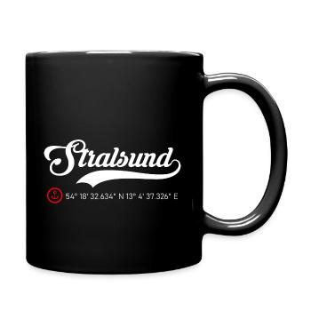 Stralsund roter Anker - Tasse einfarbig - Schwarz - Rechts