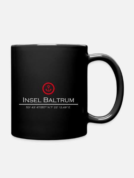 Insel Baltrum roter Anker - Tasse einfarbig - Schwarz