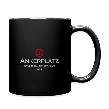 Ankerplatz Sylt - Tasse einfarbig - Schwarz - Rechts