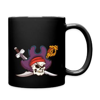 Crâne de pirate - Mug uni - noir - Droite