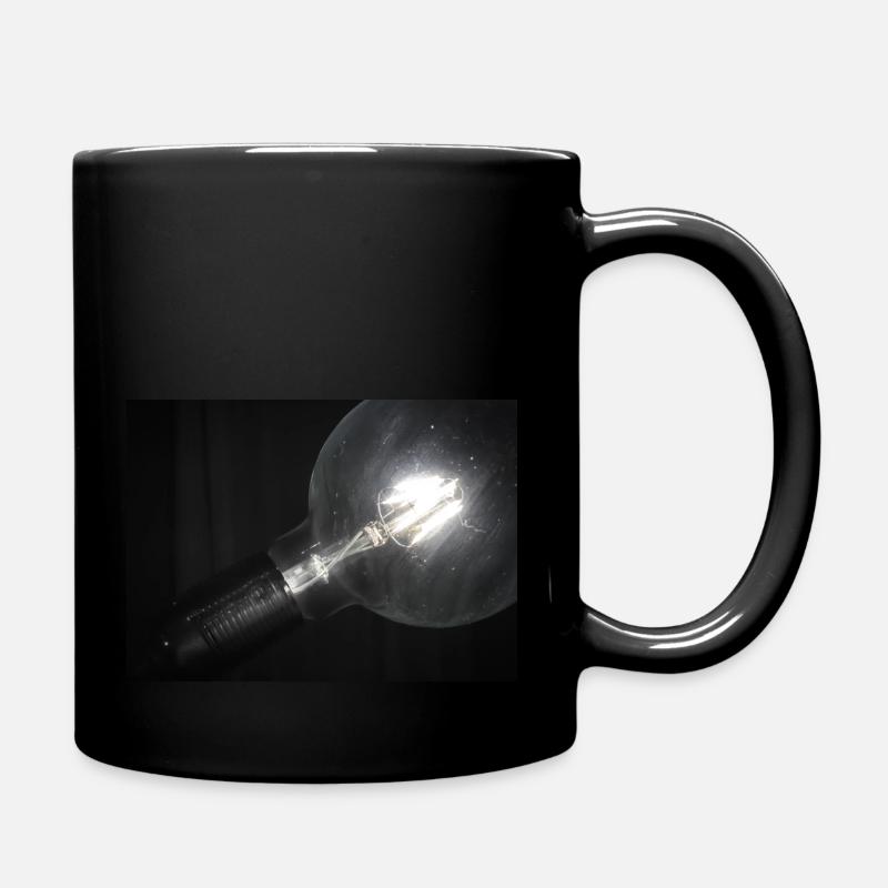 Glowing vintage light bulb - Full Colour Mug - black