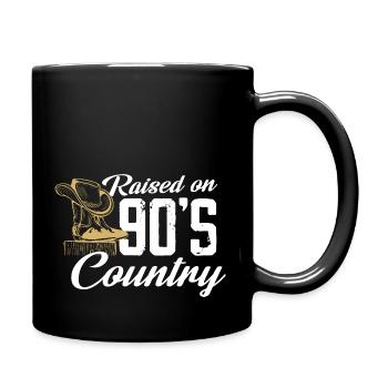 Raised on 90's Country - Tasse einfarbig - Schwarz - Rechts