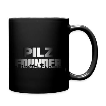 Pilzzeit Pilzsammler Pilzkenner sammelt Pilze - Tasse einfarbig - Schwarz - Rechts
