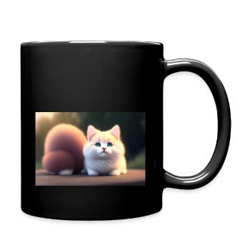Mignon et adorable bébé chat moelleux - Mug uni - noir - Droite