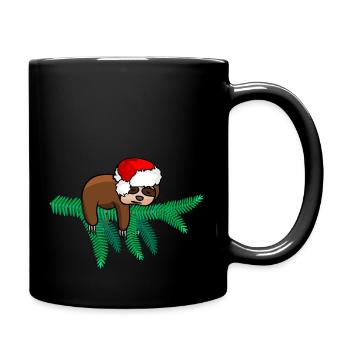 Christmas Sloth Santa - Tasse einfarbig - Schwarz - Rechts