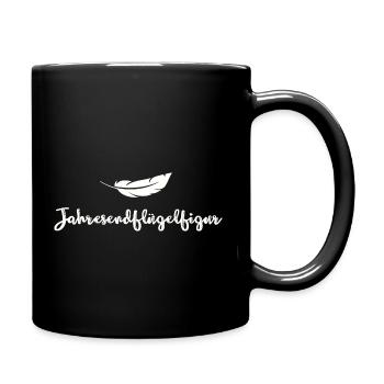 Jahresendflügelfigur Feder Engel Weihnachten - Tasse einfarbig - Schwarz - Rechts