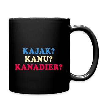 kajak kanu kanadier paddeln im Fluß - Tasse einfarbig - Schwarz - Rechts