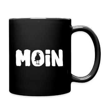 Geschenkidee Moin Möwen Edition - Tasse einfarbig - Schwarz - Rechts