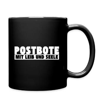 Postbote mit Leib und Seele - Tasse einfarbig - Schwarz - Rechts
